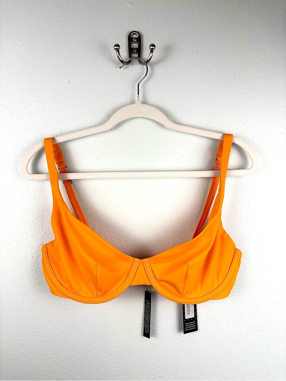 NWT Cuup ‘The Scoop’ Bikini Swim Top in ‘Nectar’ Tangerine, Size 15 (see sizing)